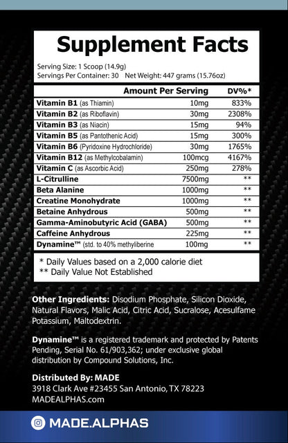 Motivation Supplement Facts