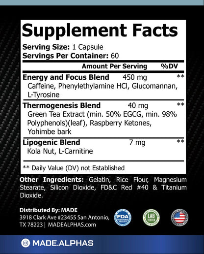 Belly Burn Supplement Facts