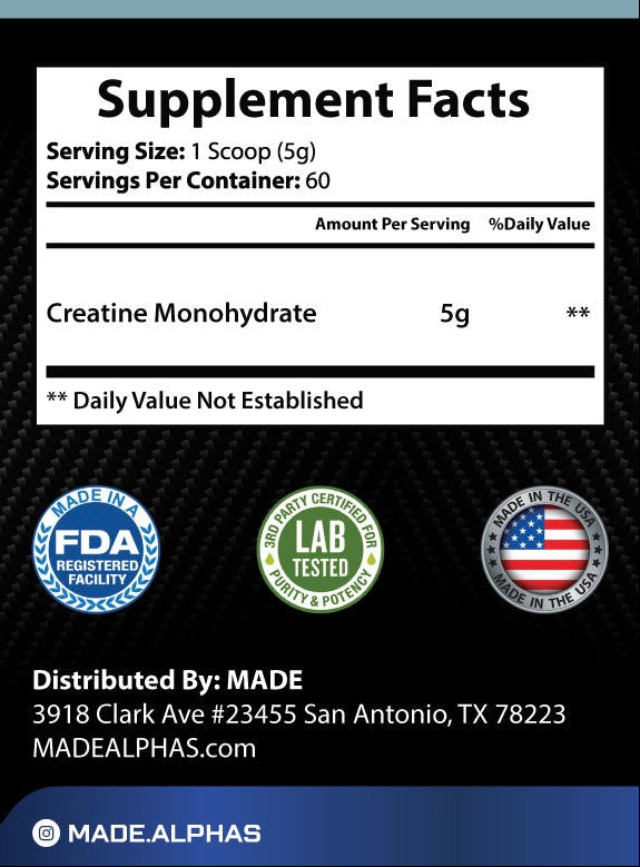 Pump Creatine Supplement Facts